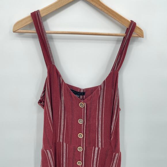 SANCTUARY Evereve NWT Sedona Maroon Striped Jumpsuit // L - Picture 5 of 12